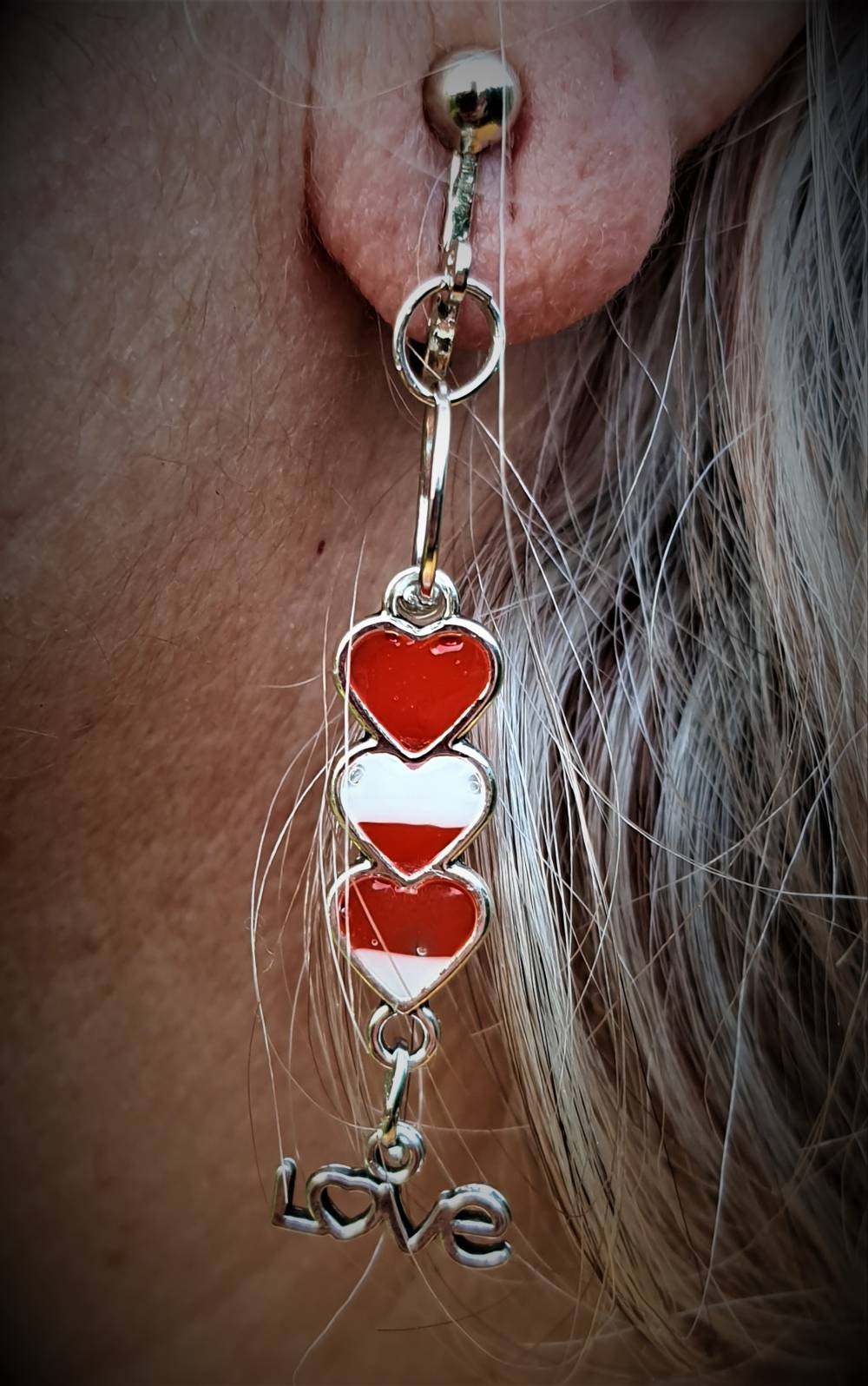 amour love argent à clips